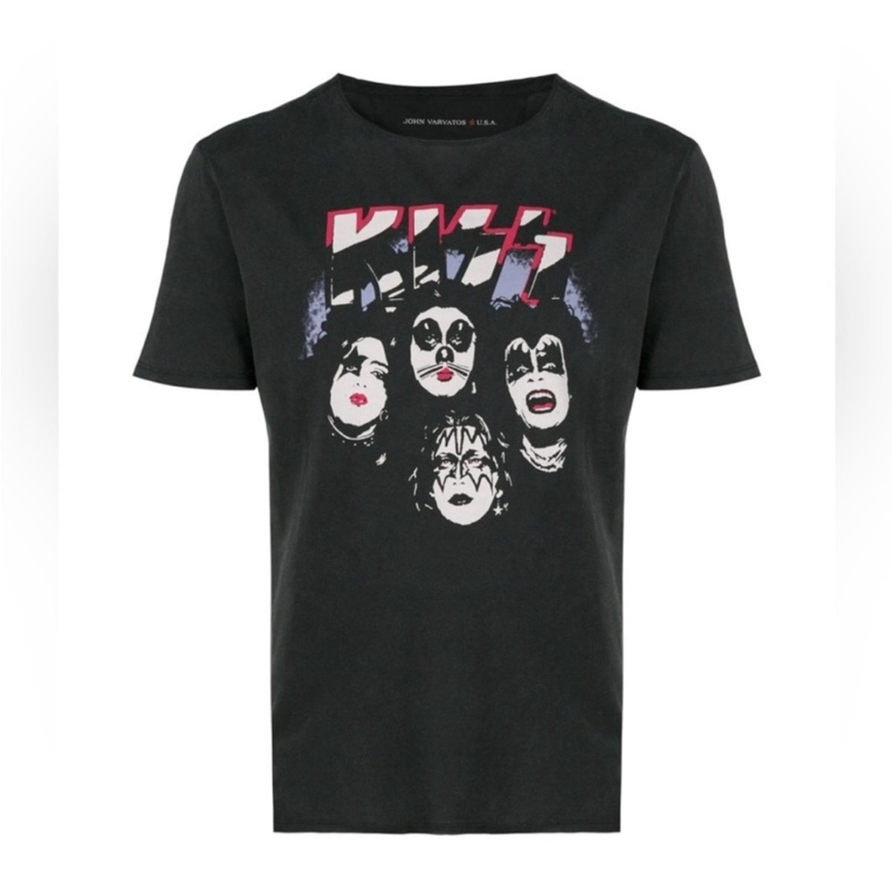 John Varvatos Mens Kiss Tee size Small in Black